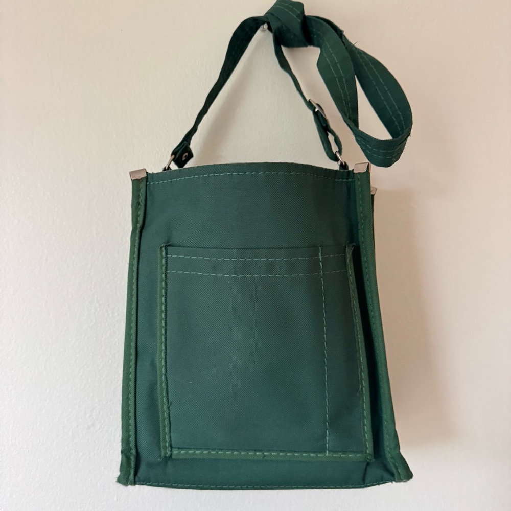 VINTAGE Green Canvas Shoulder Bag TOTE from Stoops Manufacturing